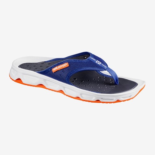 Men's Salomon Rx Break Flip Flops White/Blue | US(987352)