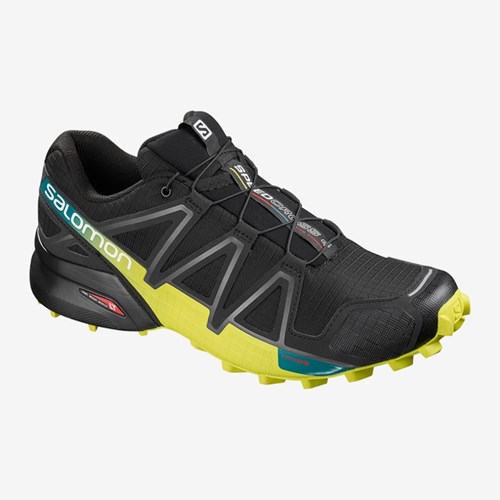 Men's Salomon Speedcross 4 Trail Running Shoes Black/Sulphur Spring | US(316970) [US(316970)]