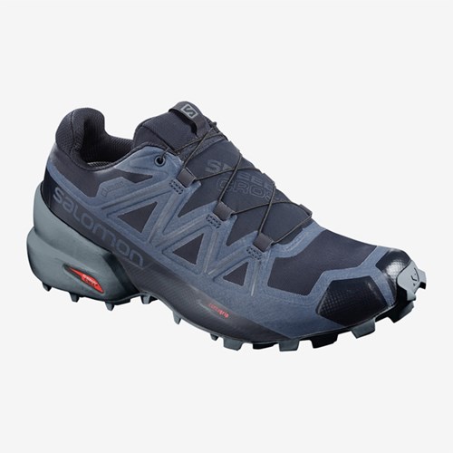 Men's Salomon Speedcross 5 Gtx Trail Running Shoes Navy | US(935046)