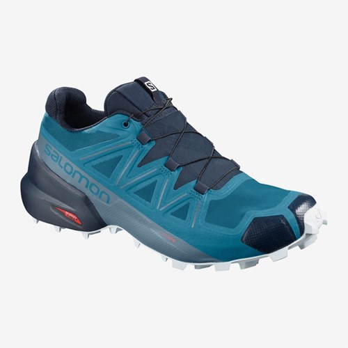 Men's Salomon Speedcross 5 Trail Running Shoes Blue | US(289173)