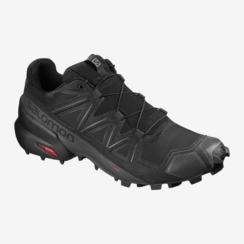 Men's Salomon Speedcross 5 Trail Running Shoes Black | US(516823)