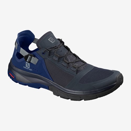 Men's Salomon Techamphibian 4 Water Shoes Black/Blue | US(984607)