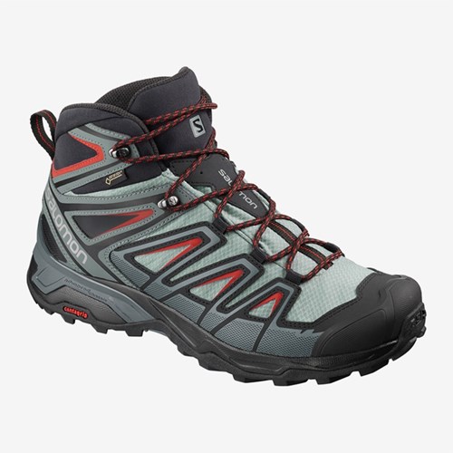 Men's Salomon X Ultra 3 Mid Gtx Hiking Boots Lead | US(082791)