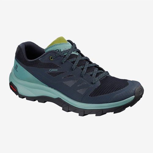 Women's Salomon Outline Gtx W Hiking Shoes Navy | US(058163)