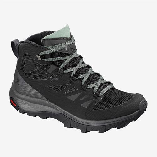 Women's Salomon Outline Mid Gtx W Hiking Boots Black | US(920513)