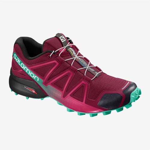 Women's Salomon Speedcross 4 W Trail Running Shoes Red | US(351729)