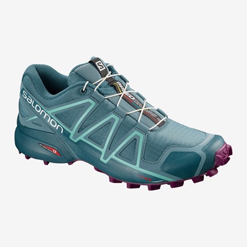 Women's Salomon Speedcross 4 W Trail Running Shoes Blue | US(369784)