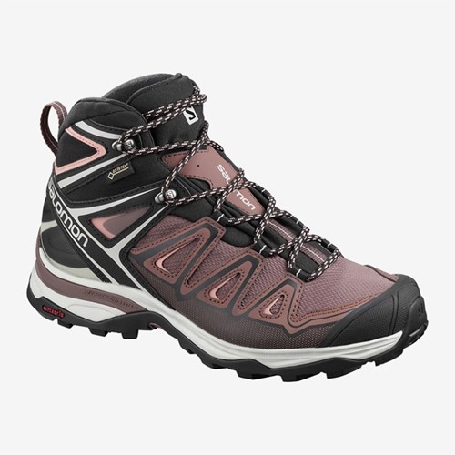 Women's Salomon X Ultra 3 Mid Gtx W Hiking Boots Peppercorn | US(708194)