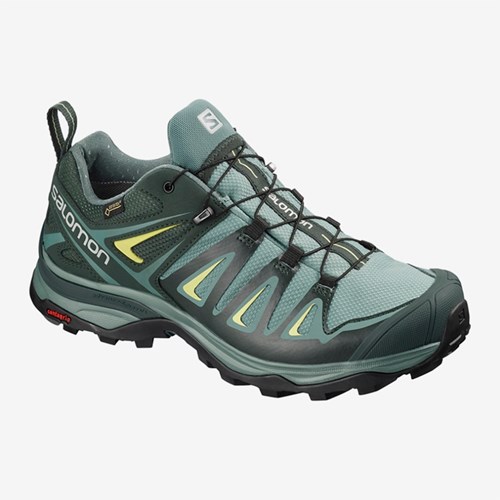 Women's Salomon X Ultra 3 Wide Gtx W Walking Shoes Green | US(496217)